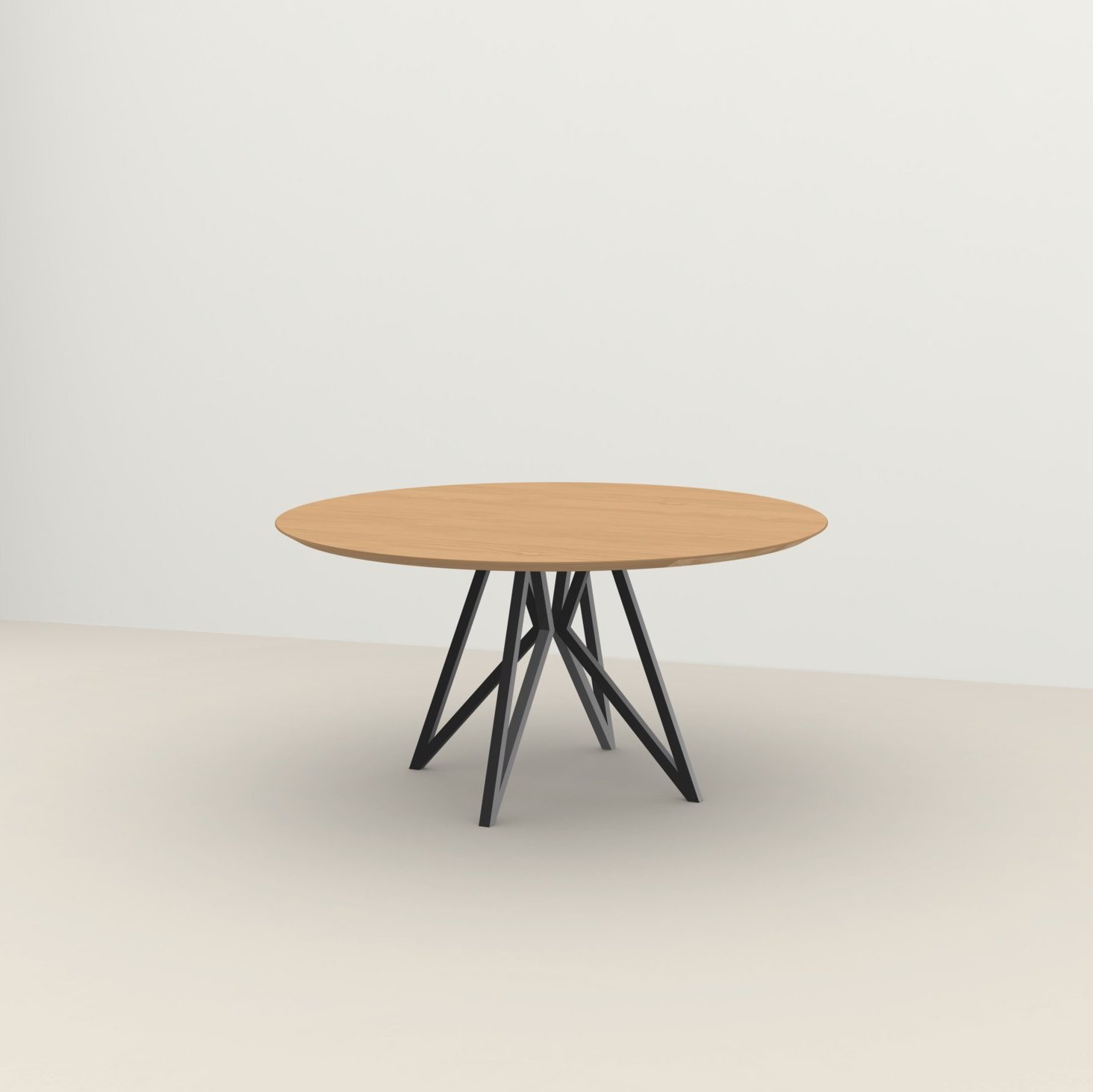 Studio HENK tafel Butterfly Rond Quadpod - zwart frame, hardwax light 3041