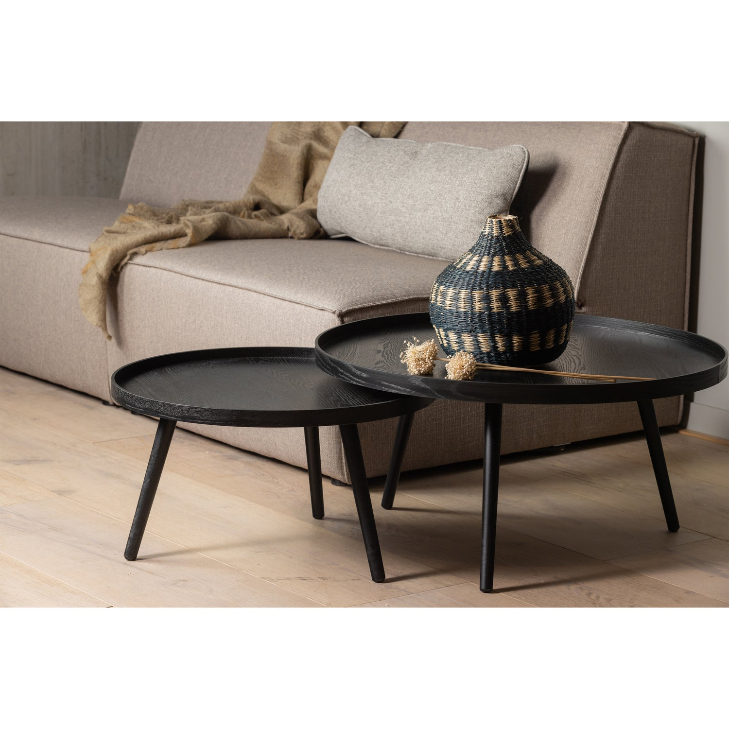 Mesa bijzettafel l 34xo60 cm hout zwart [fsc]