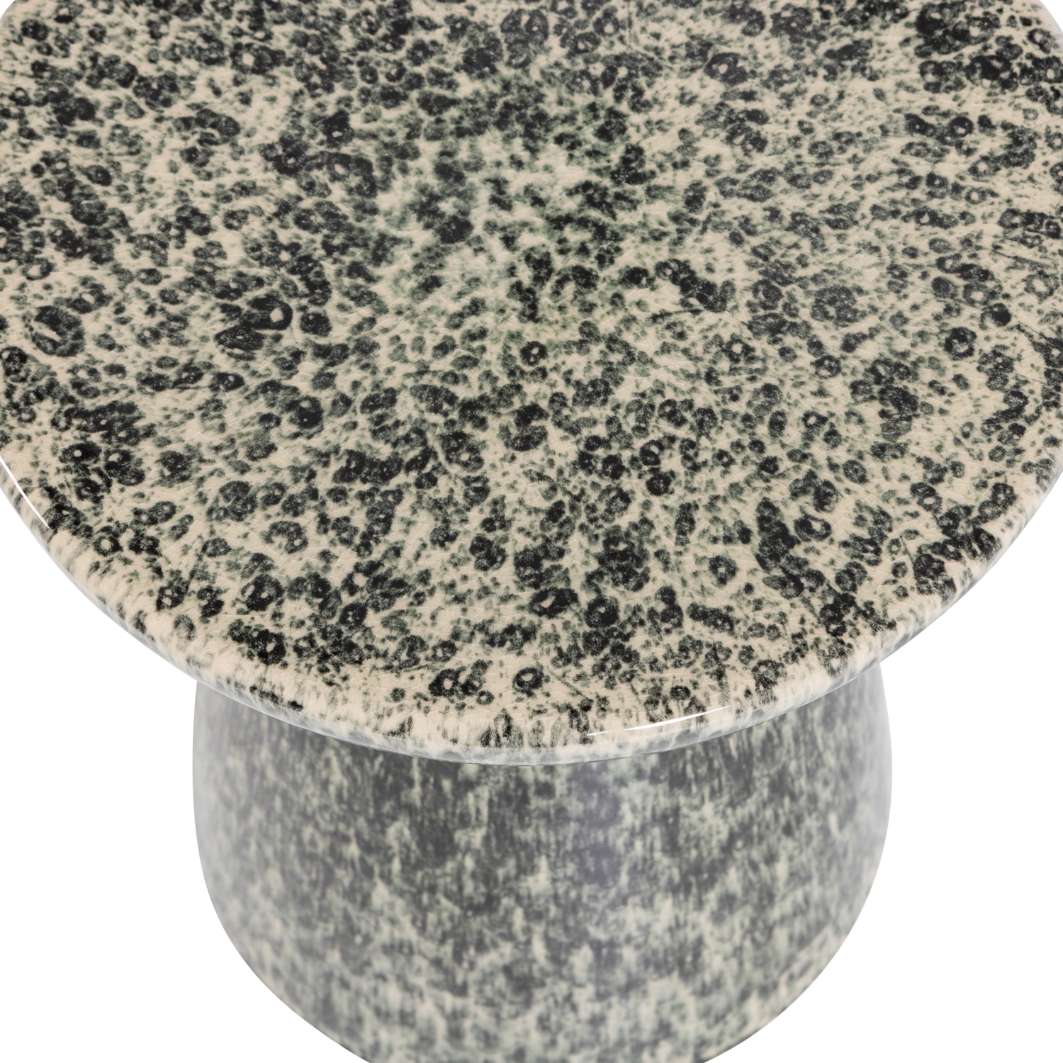 Fleck bijzettafel 43xo35 cm keramiek lichtbruin melange