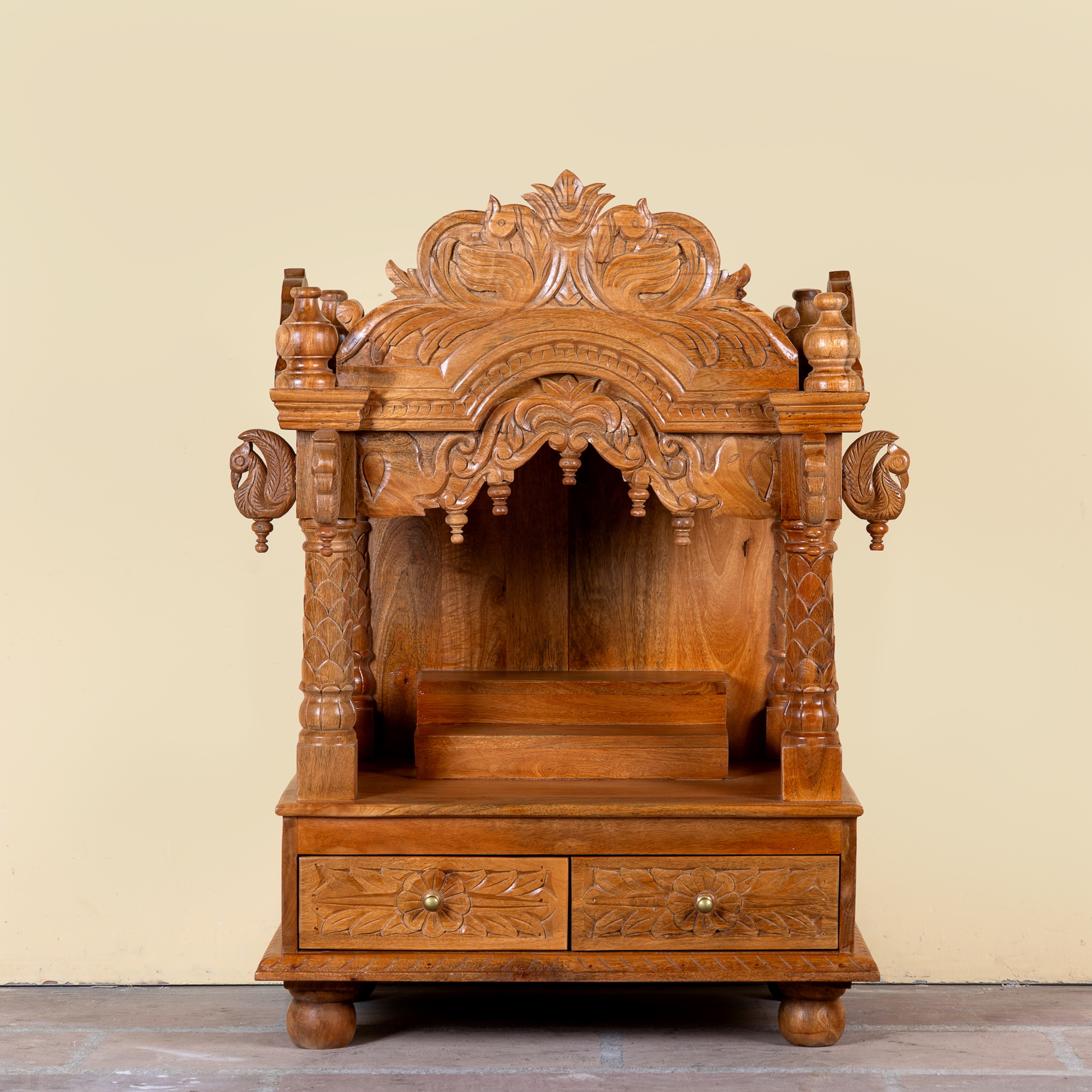Meher - Handgesneden Mandir van Mangohout 