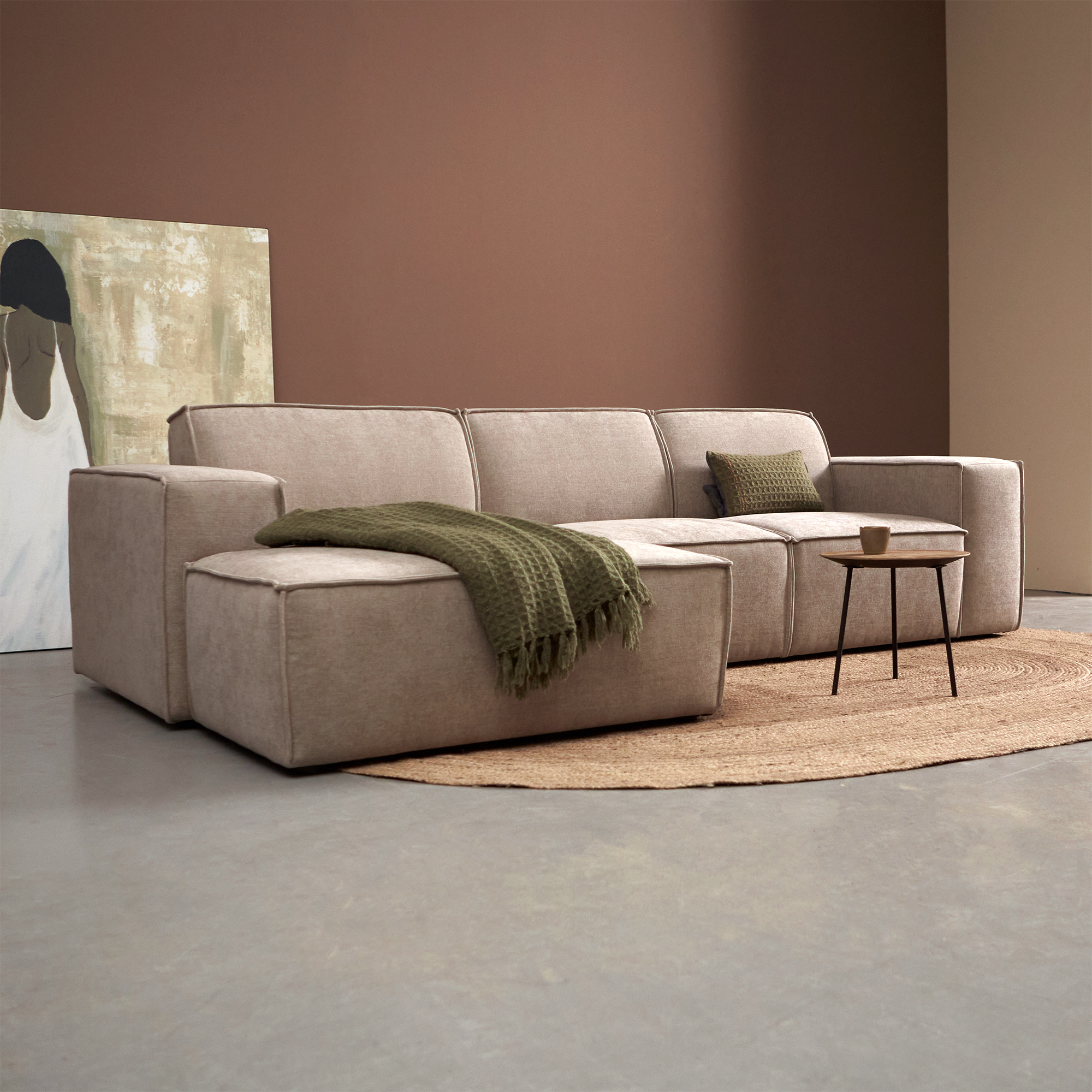  Hoekbank Chaise Livento Taupe