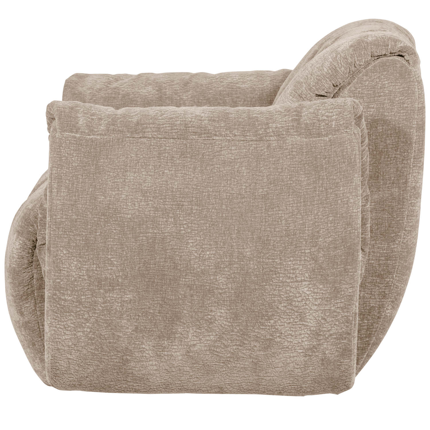 Baggy draaifauteuil geweven stof warmgrijs melange