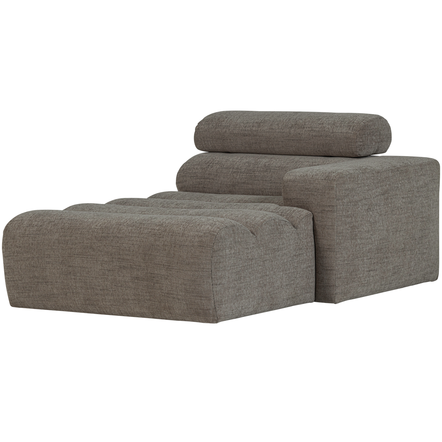 Novi chaise longue element arm rechts boucle karamelbruin