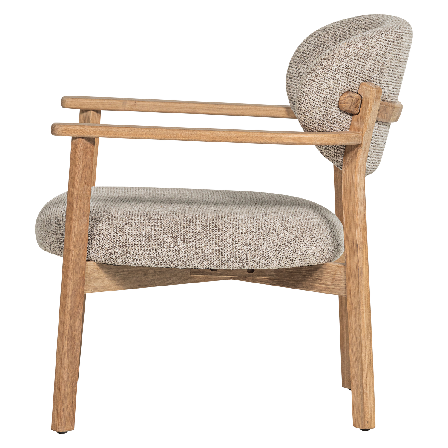 Udar fauteuil naturel met houten frame naturel