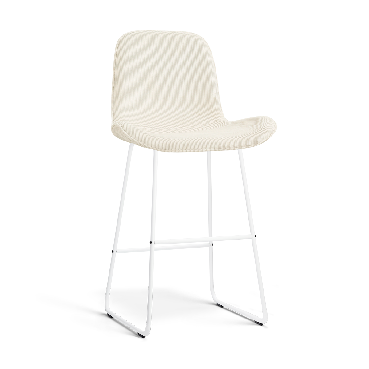 Barkruk Nino-Fé wit onderstel rib beige 75 cm