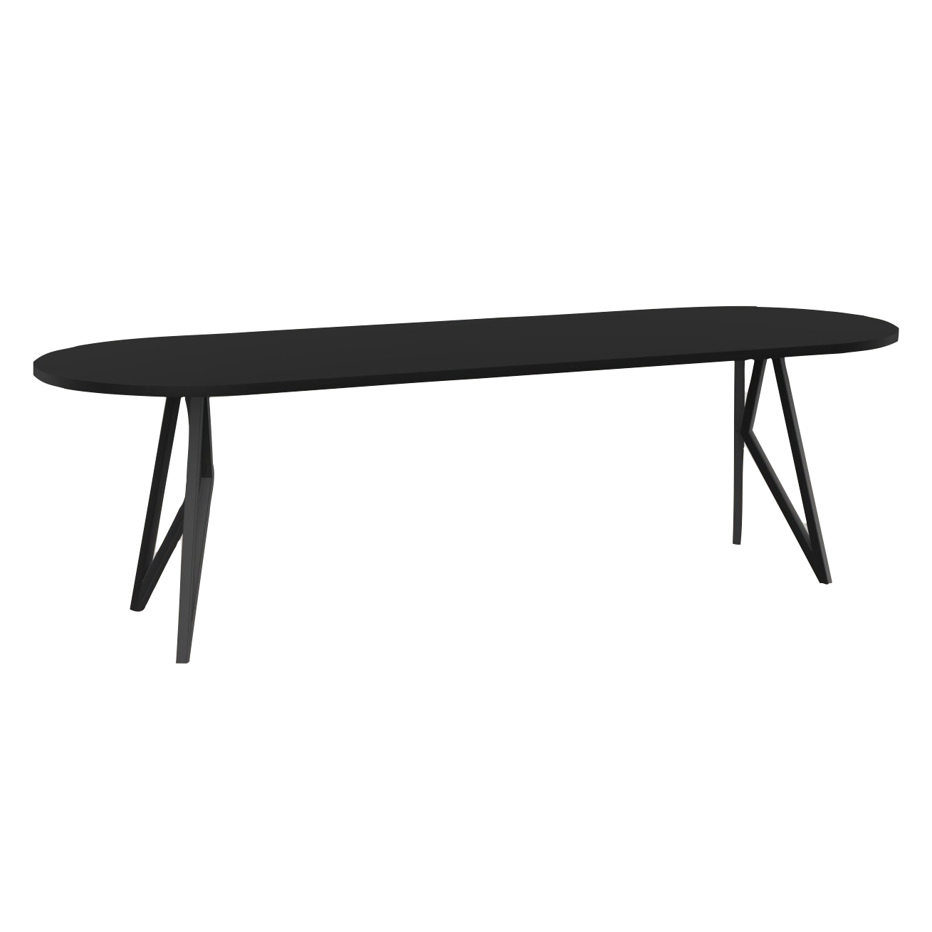 Studio HENK tafel Butterfly Plat ovaal - zwart frame, HPL Fenix nero ingo