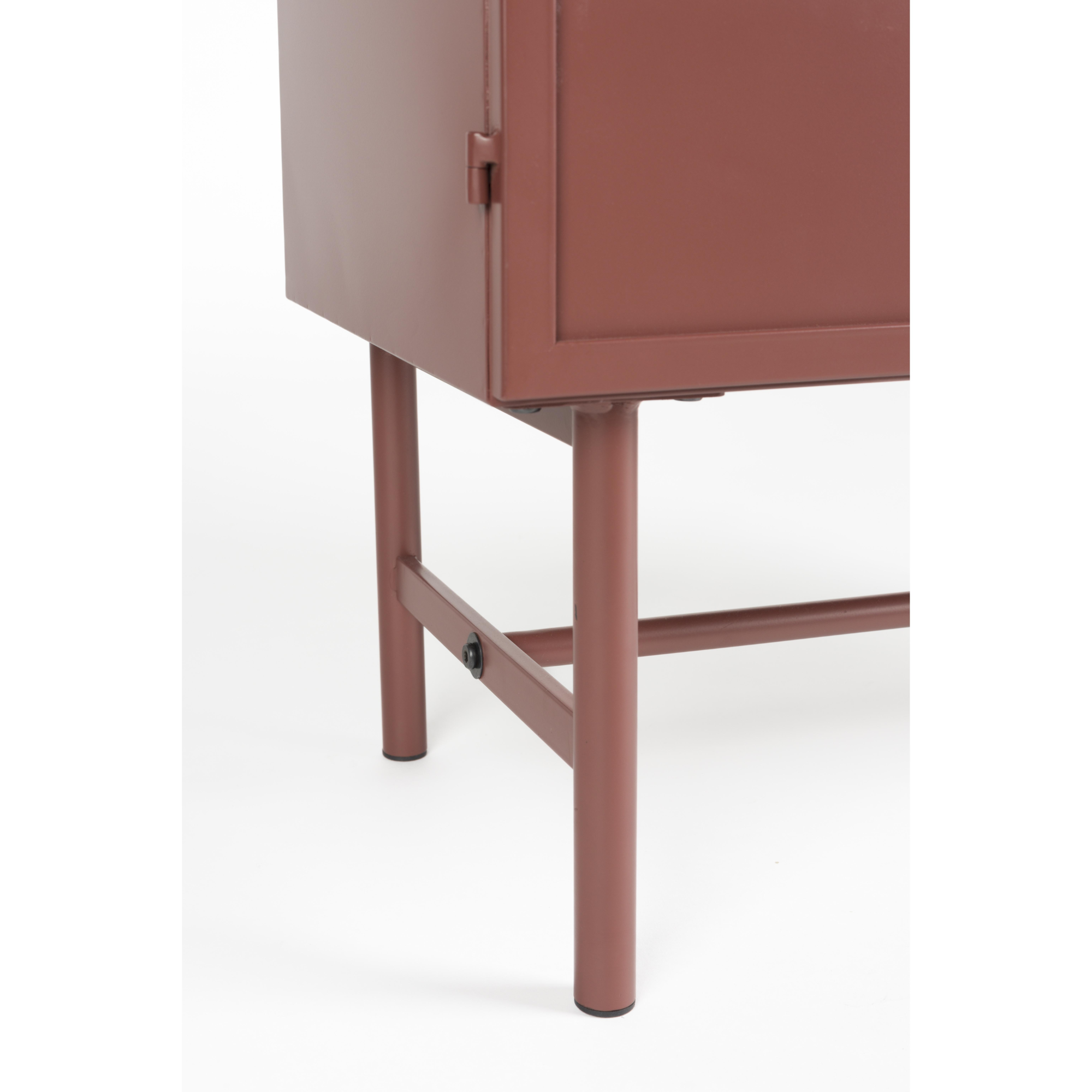 Davis kast metaal bruin/ rood