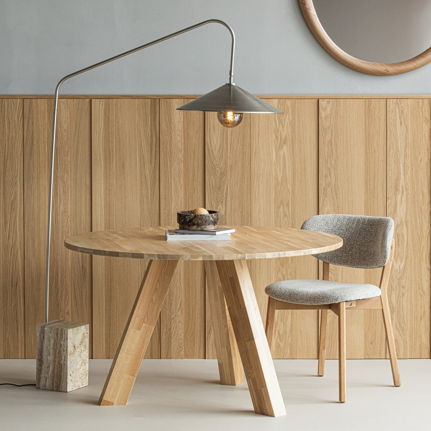 Rhonda eettafel o129 cm eiken middenbruin [fsc]