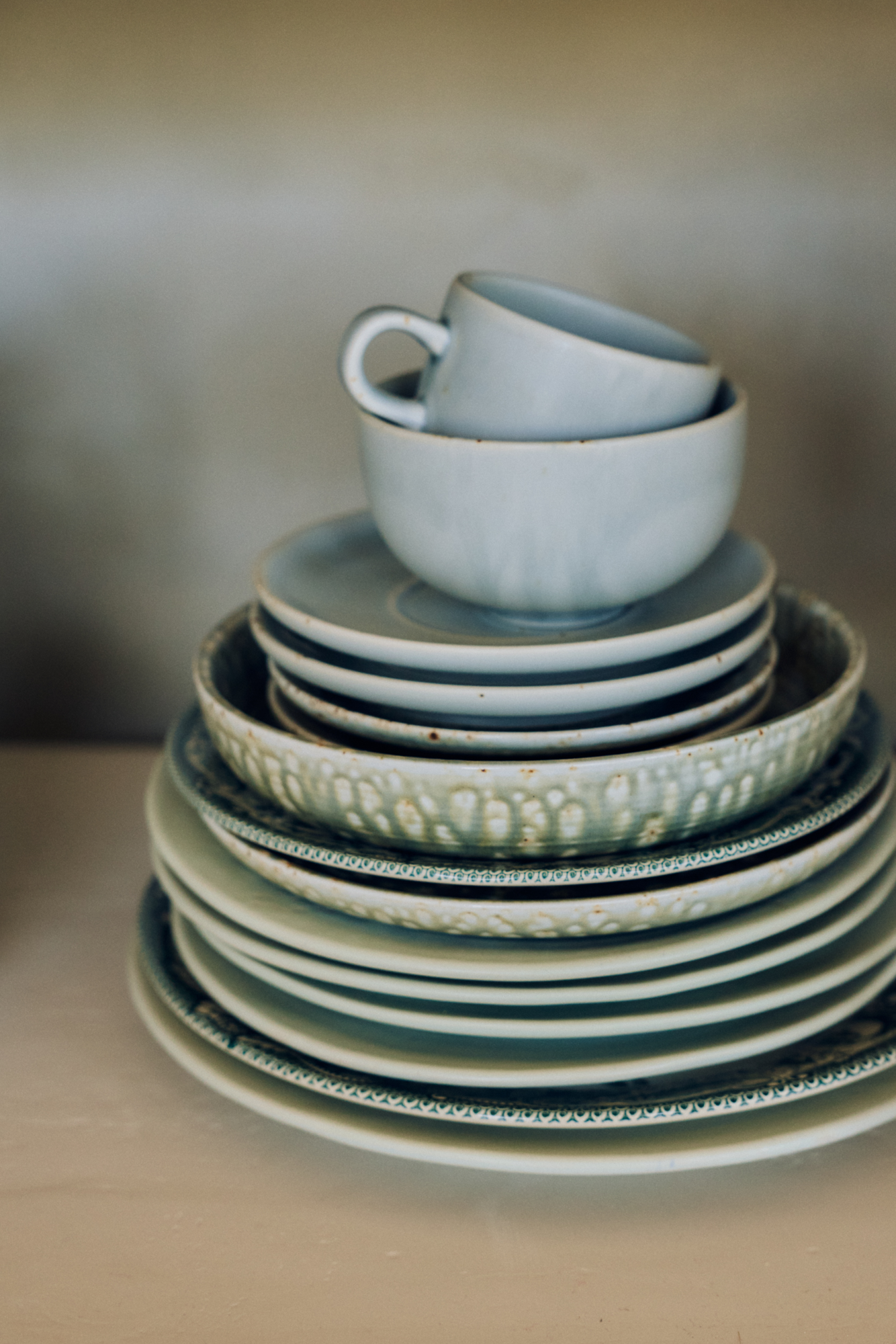 HKliving Servies Farmhouse Ceramics Klein bord - set van 2