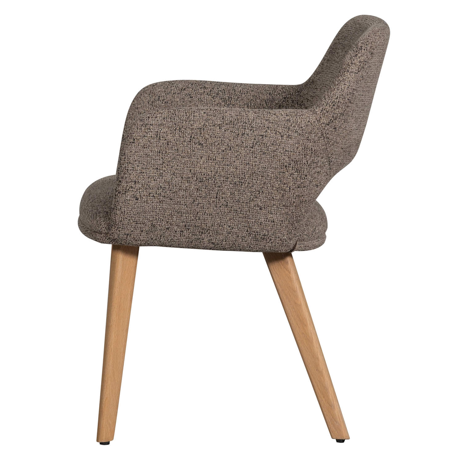 Murat eetkamerstoel taupe met houten poot naturel