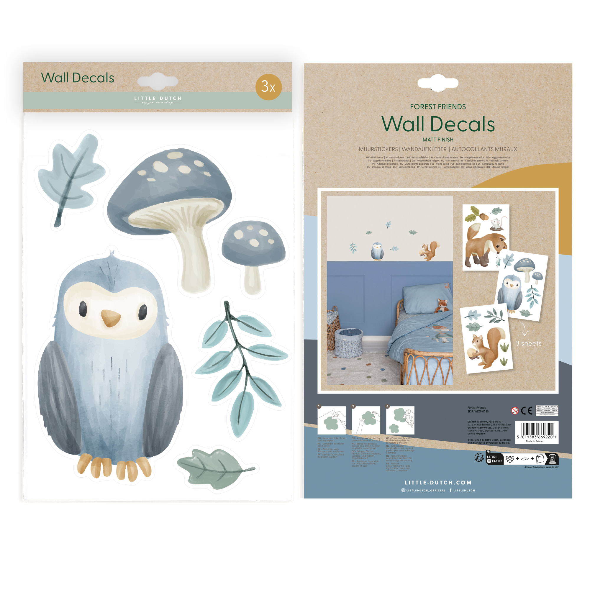 Muurstickers Forest Friends (A4)