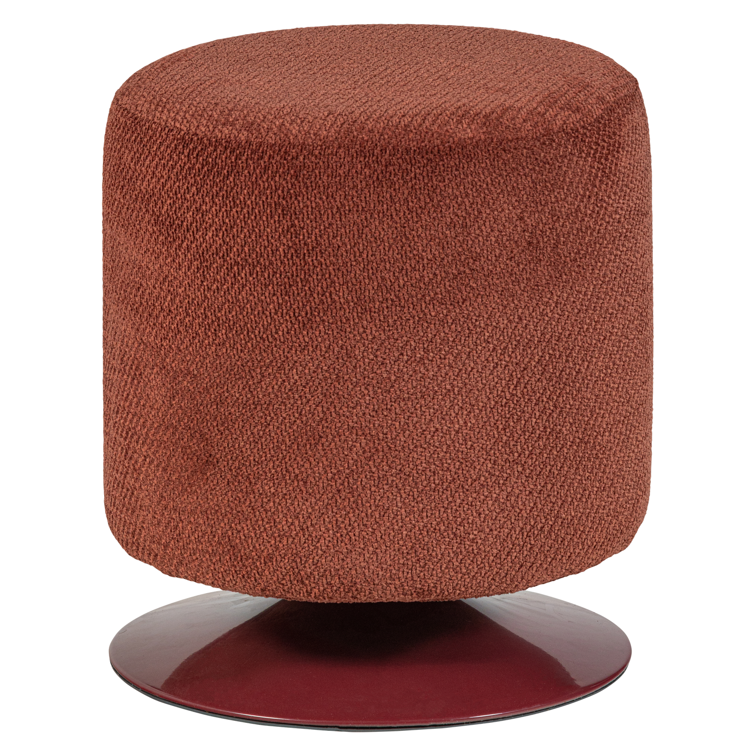 Islen poef met draaivoet boucle bordeauxrood