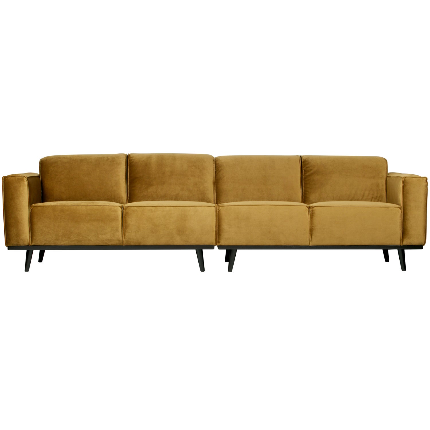Statement 4-zits bank 280 cm chenille velvet perzikroze