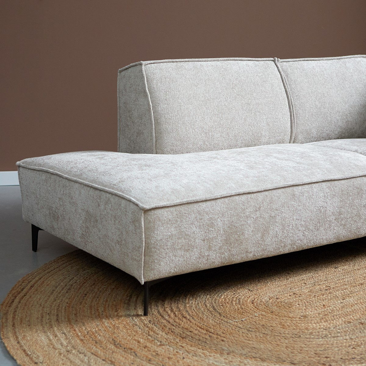 Hoekbank Valora Beige Ottoman