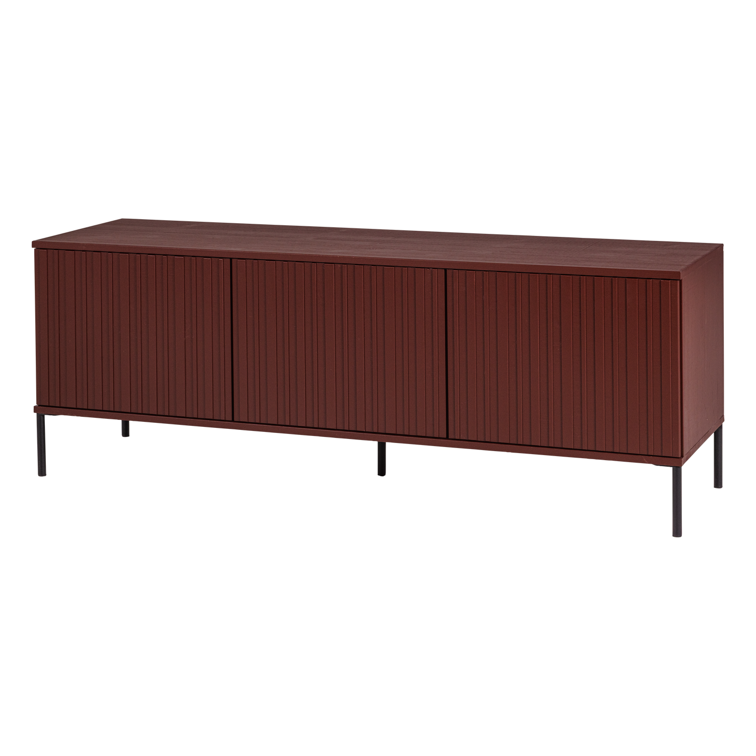 New gravure tv meubel 150 cm grenen bordeauxrood [fsc]