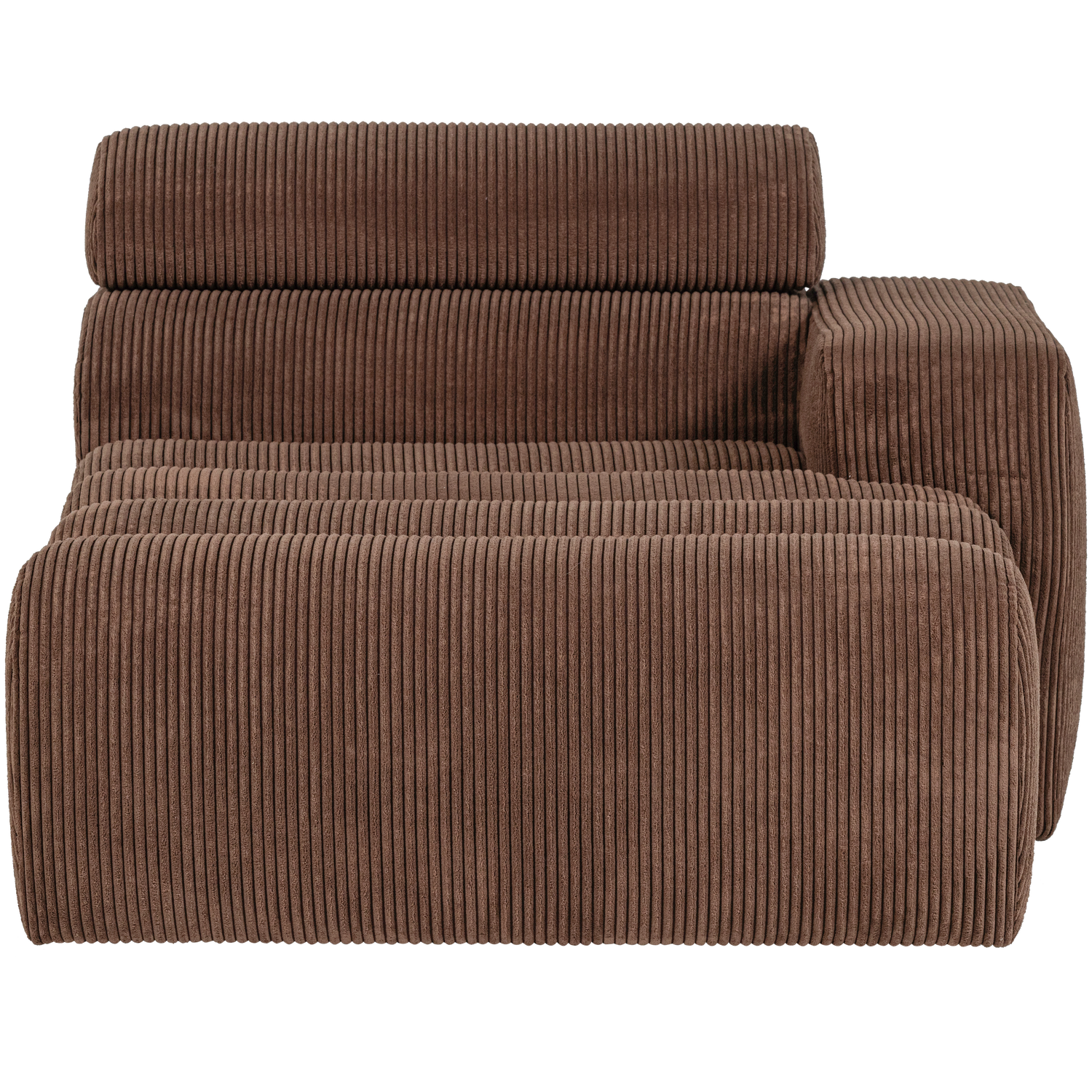 Novi chaise longue element arm rechts boucle karamelbruin