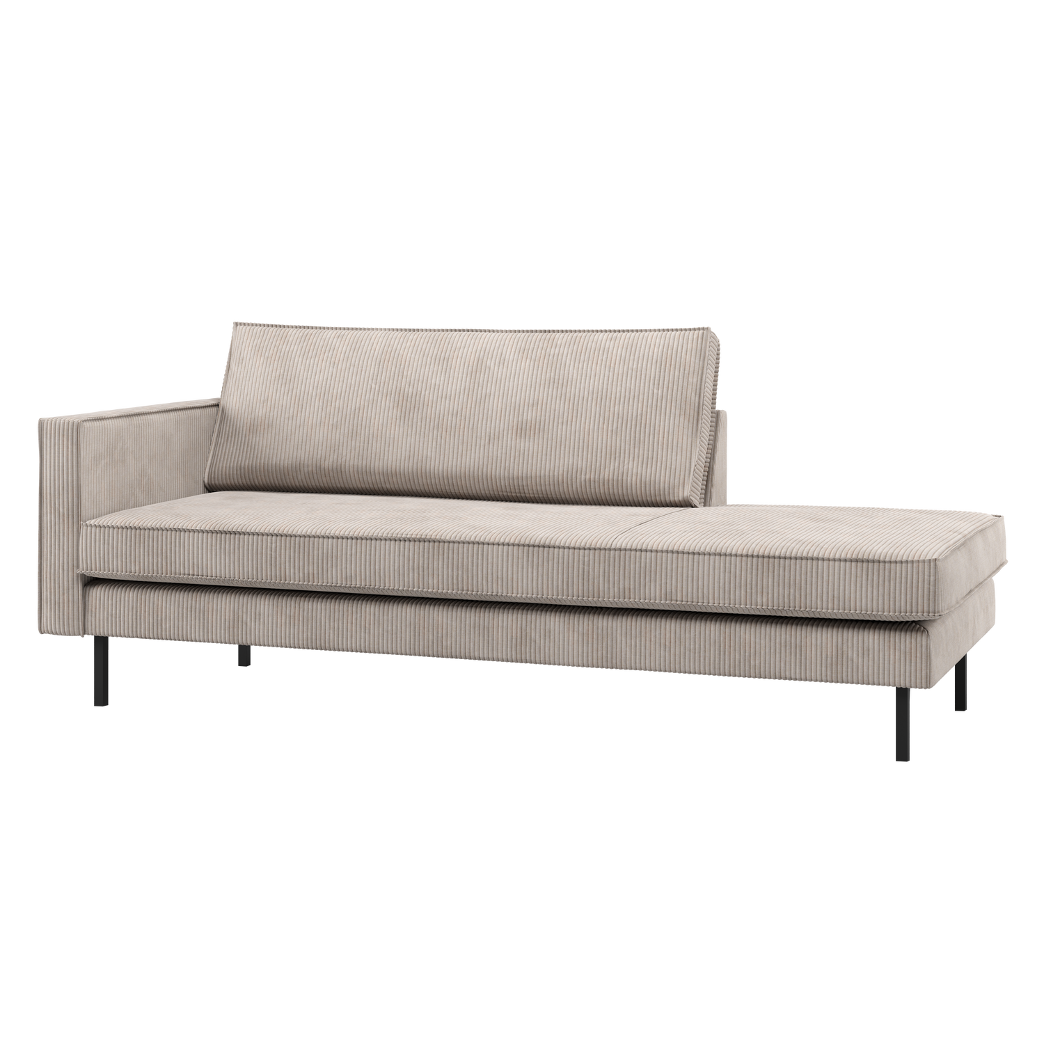 Rodeo daybed rechts ribstof bruin