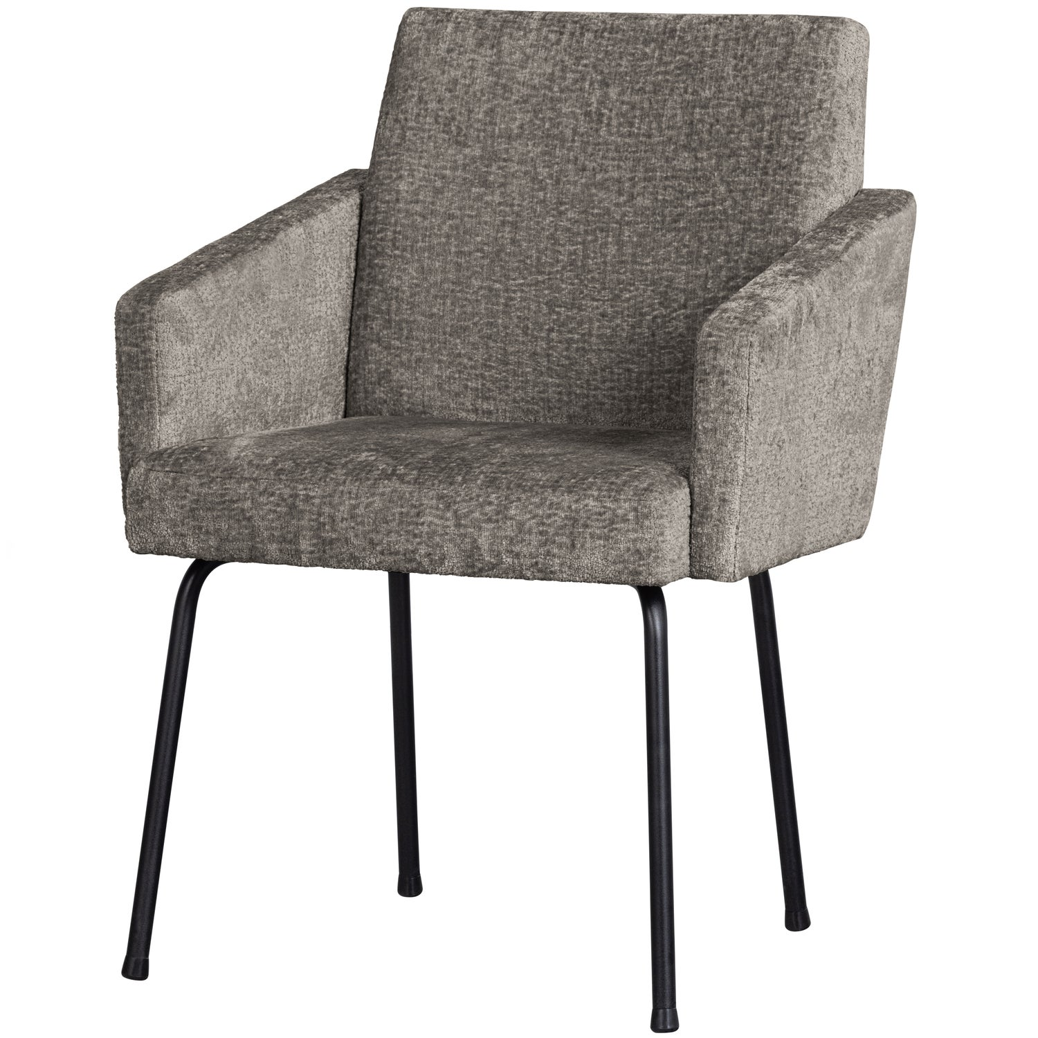 Mount eetkamerstoel met armleuning 3d chenille middenbruin