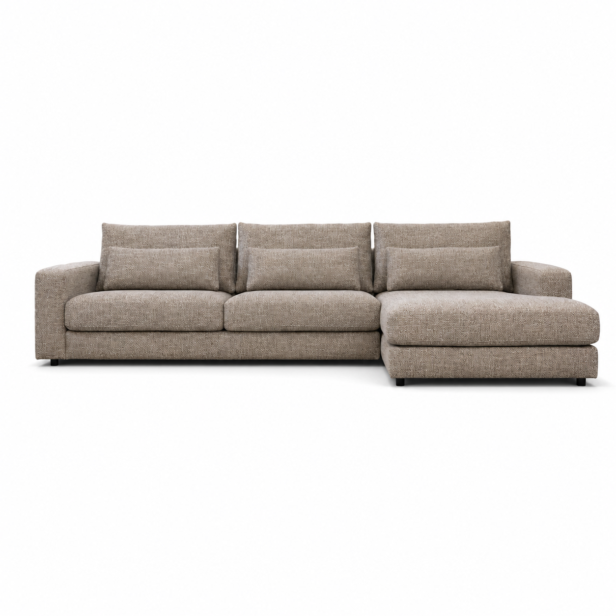 Hoekbank Lusaro Taupe Chaise Longue