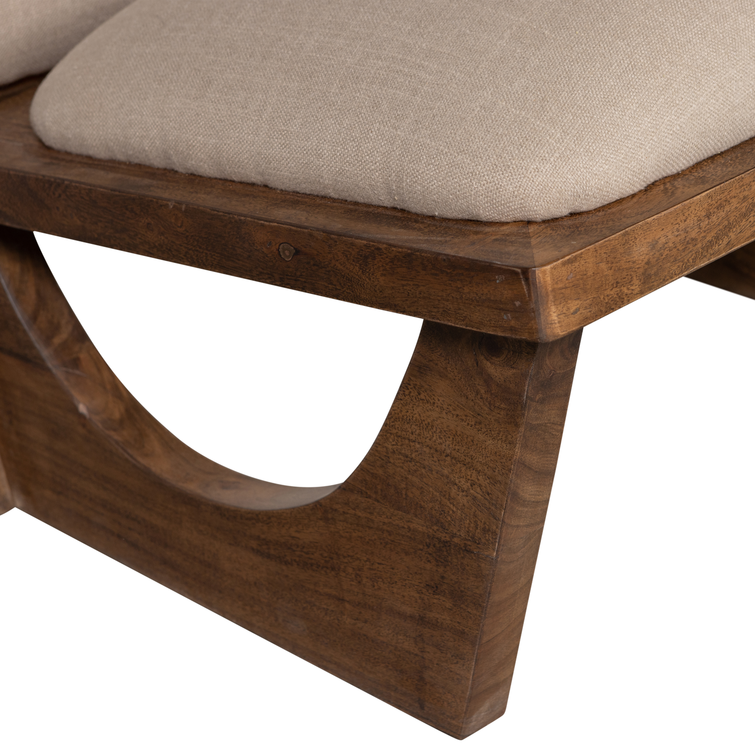 Opulent fauteuil boucle/hout naturel