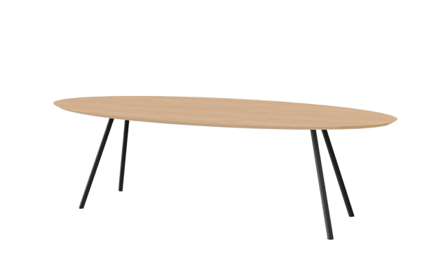 Studio HENK tafel Slim Co Ovaal, zwart frame - Smart Collectie