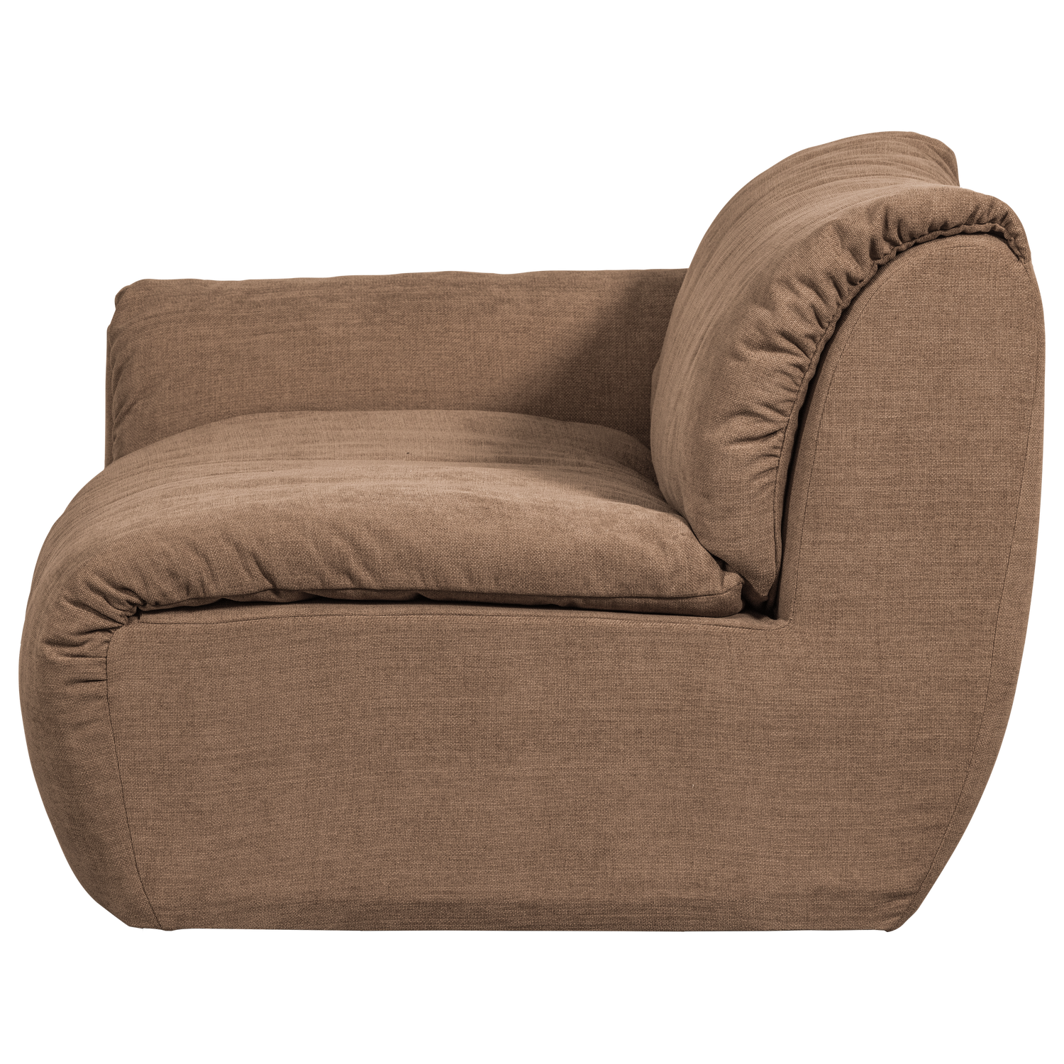 Baggy 1-zits element met arm links geweven chenille oudroze