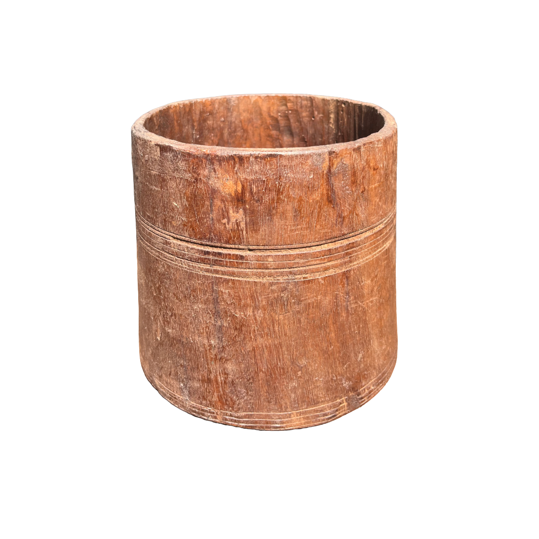 Oude houten pot uniek item