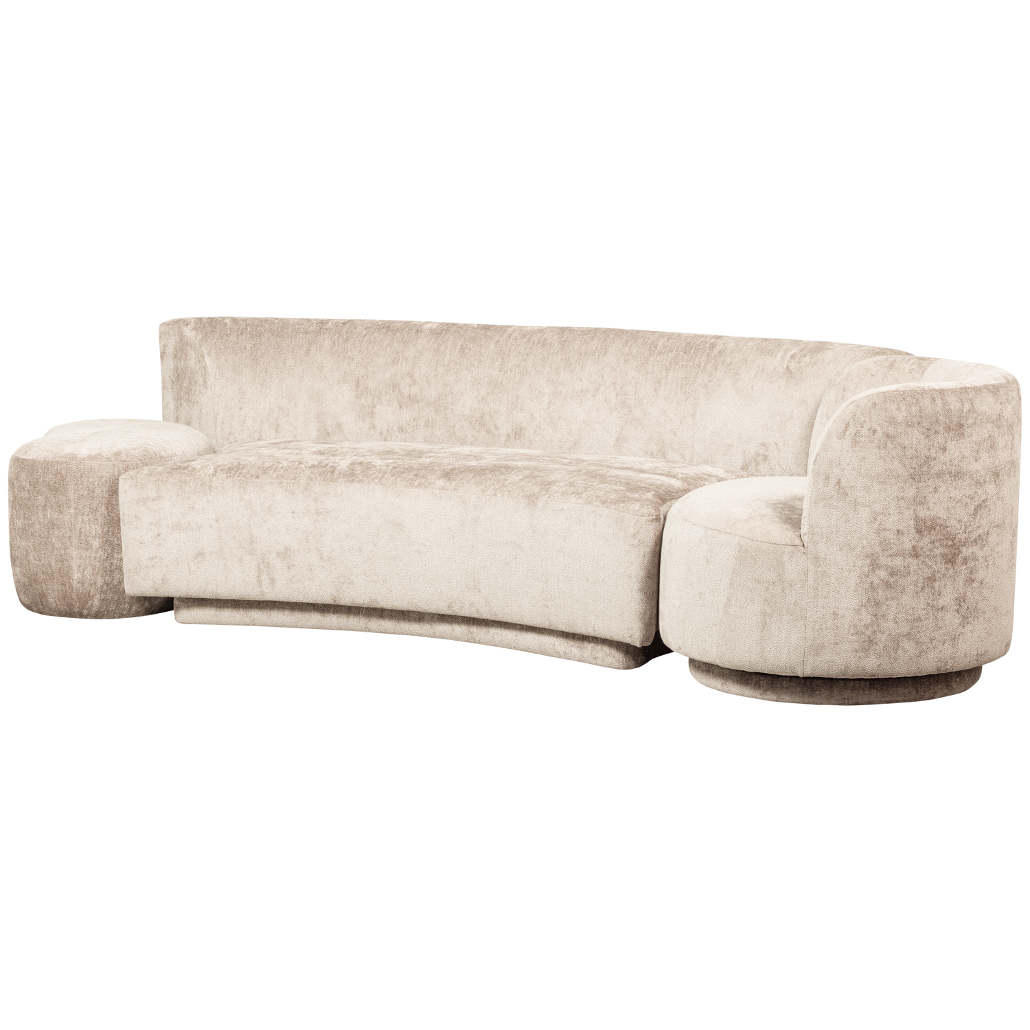 Combi-popular: bankje + fauteuil + poef naturel