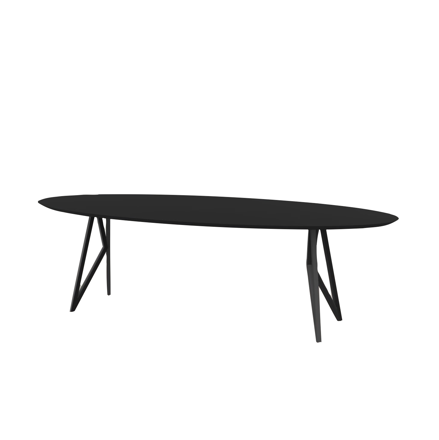 Studio HENK tafel Butterfly Ovaal - zwart frame, HPL Fenix nero ingo