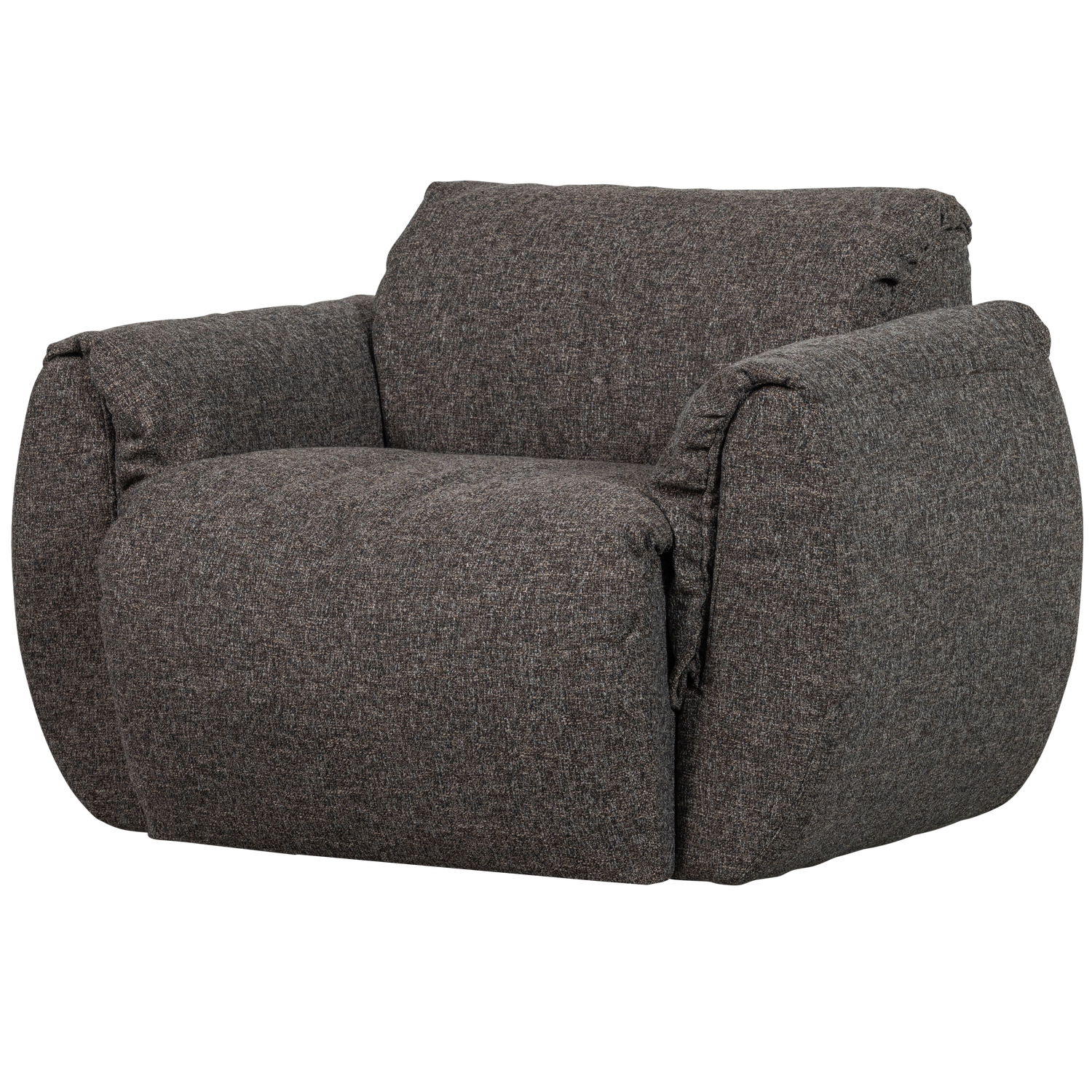 Baggy draaifauteuil geweven stof warmgrijs melange