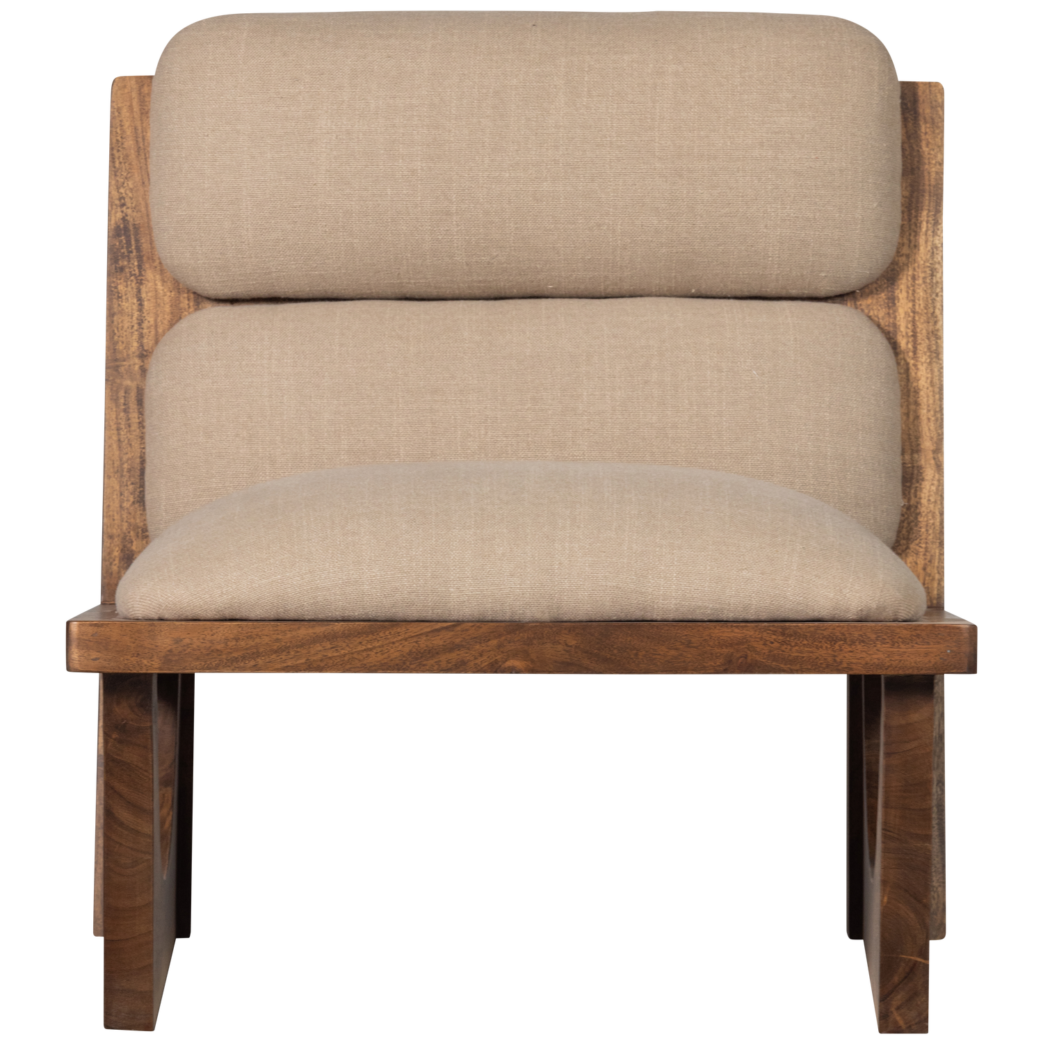Opulent fauteuil boucle/hout naturel