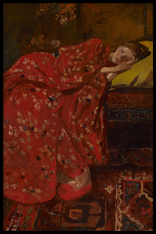 Walljar plexiglas schilderij - Breitner - Meisje In Rode Kimono
