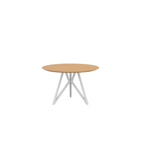 Studio HENK tafel Butterfly Rond Quadpod - wit frame, hardwax light 3041