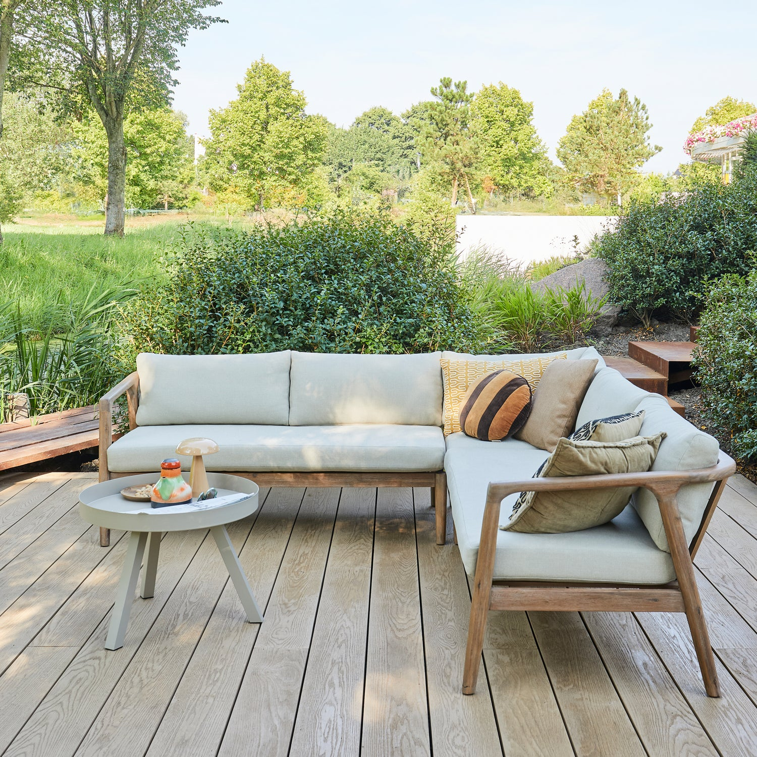 Biam tuin loungeset acaciahout naturel/zand [fsc]