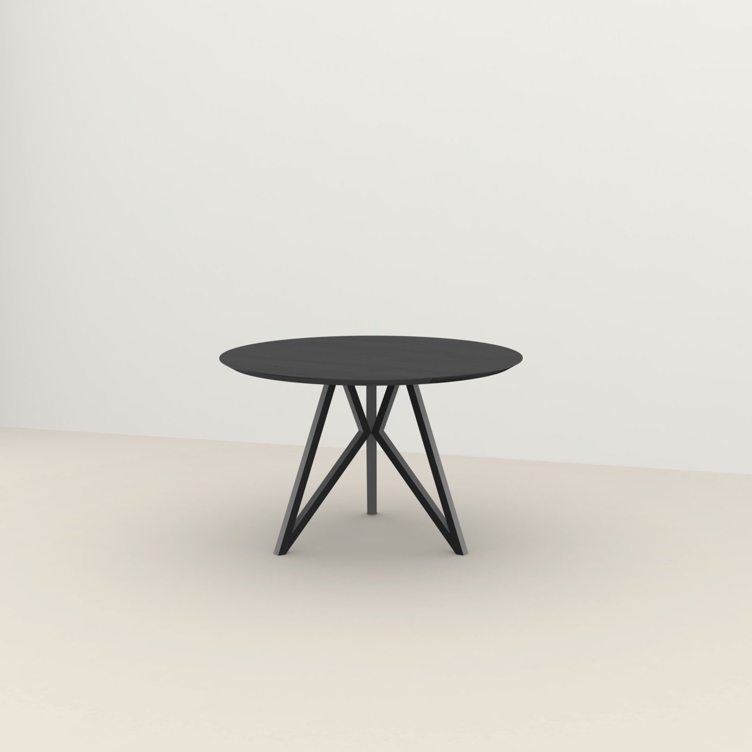 Studio HENK tafel Butterfly Rond Tripod - zwart frame, zwarte beits