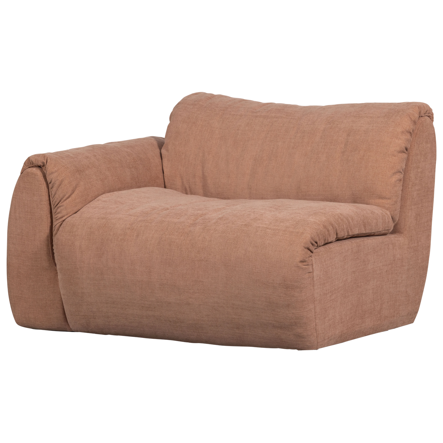 Baggy 1-zits element met arm links geweven chenille oudroze