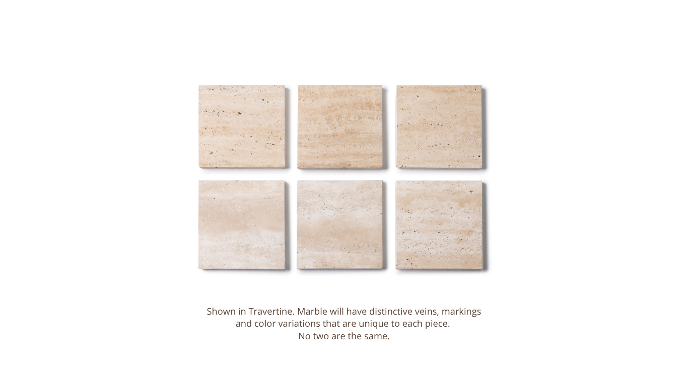 Travertine kaarshouder incl. hout plateau