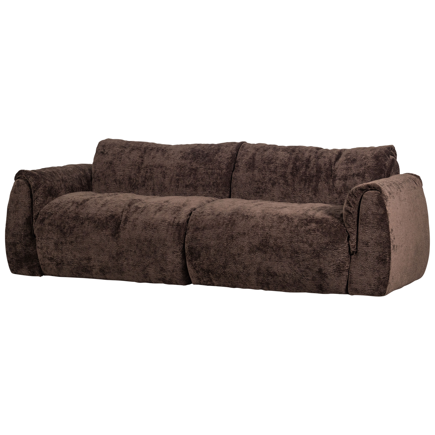 Baggy 2-zits bank 3d chenille middenbruin