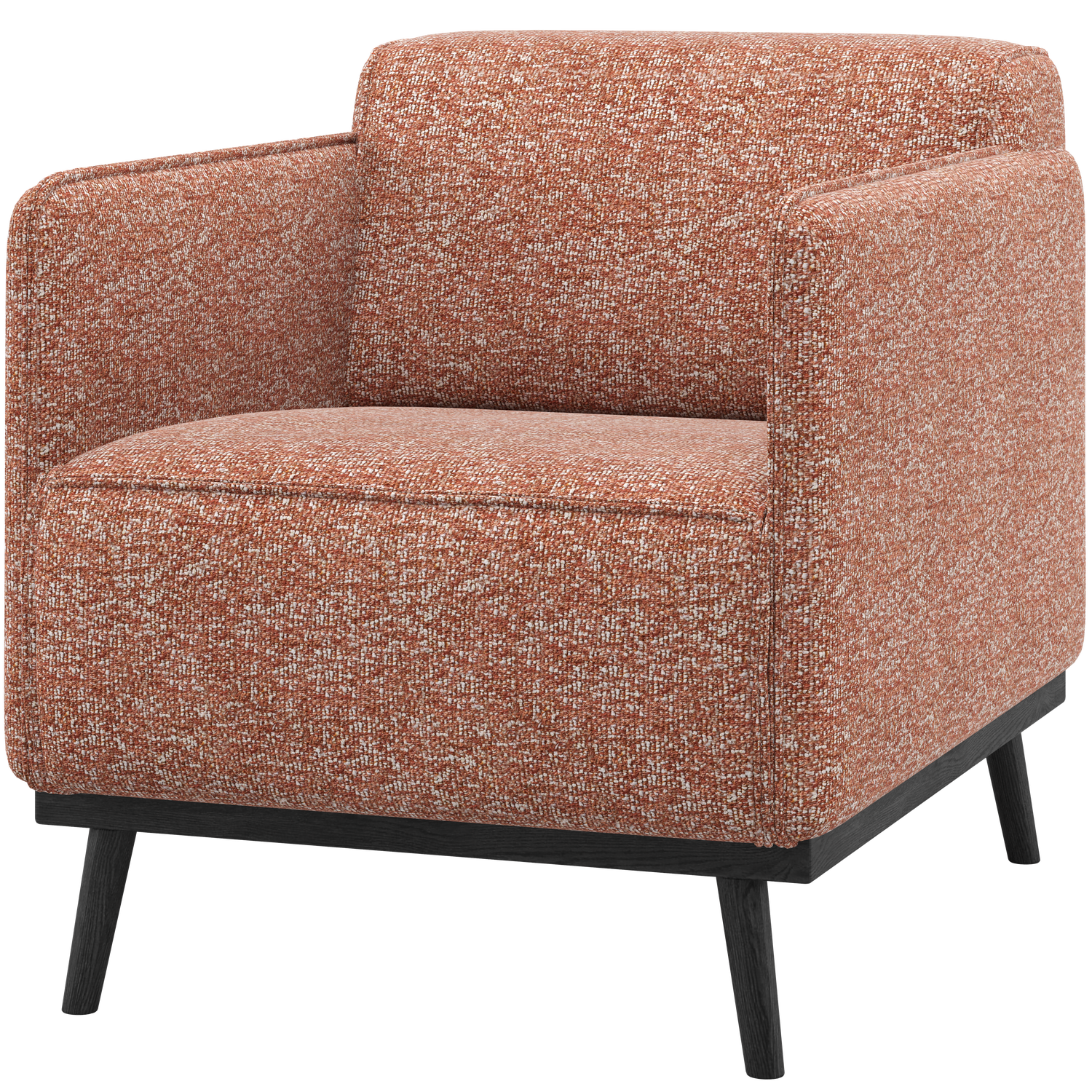 Statement fauteuil met arm chenille velvet perzikroze