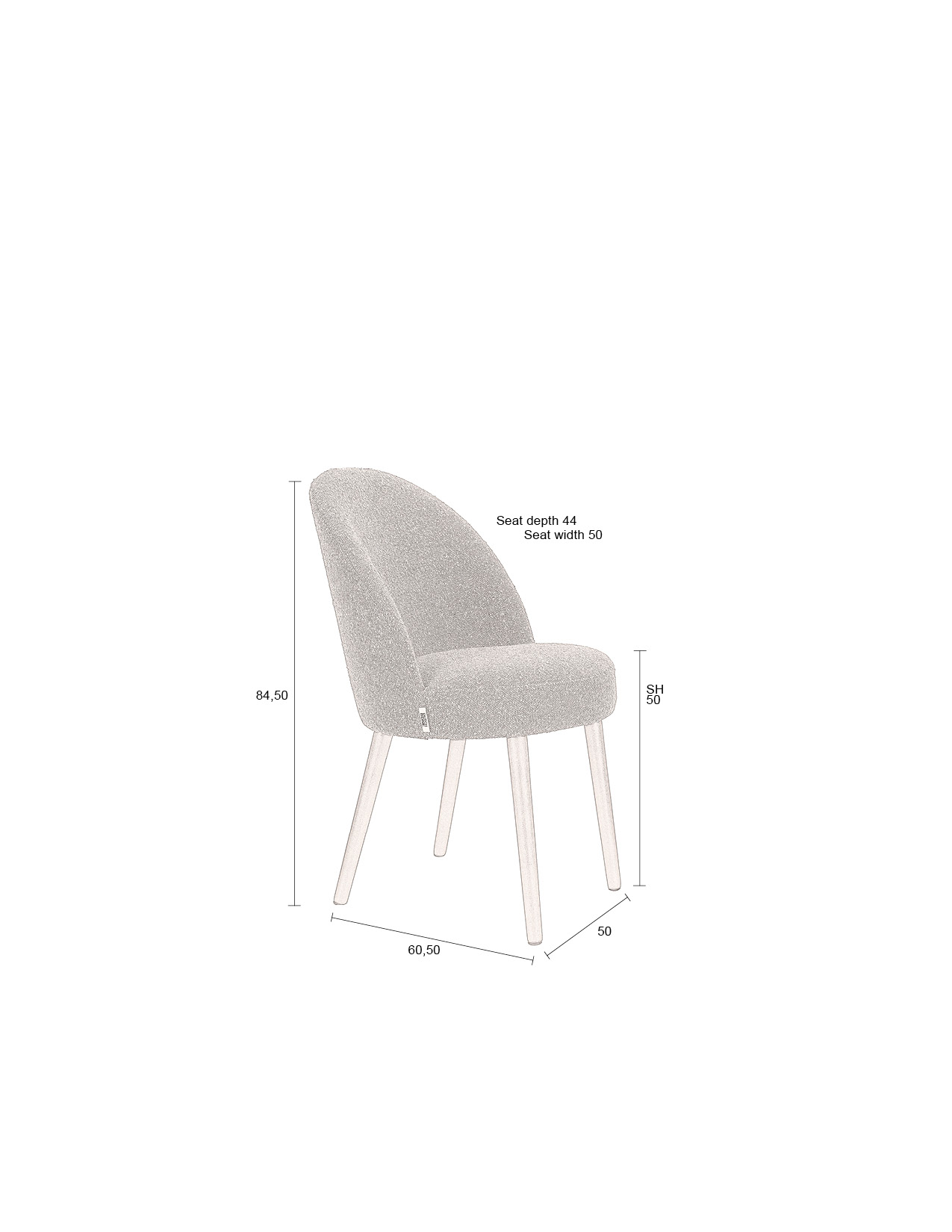 Dutchbone stoel Barbara Bouclé (set van 2)