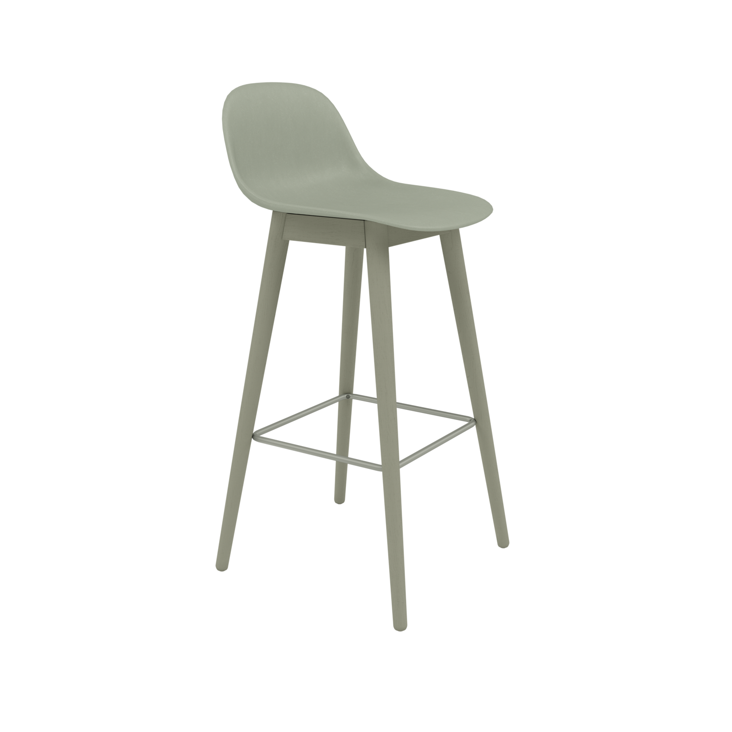 Muuto barkruk met rugleuning Fiber Bar Stool Wood Base