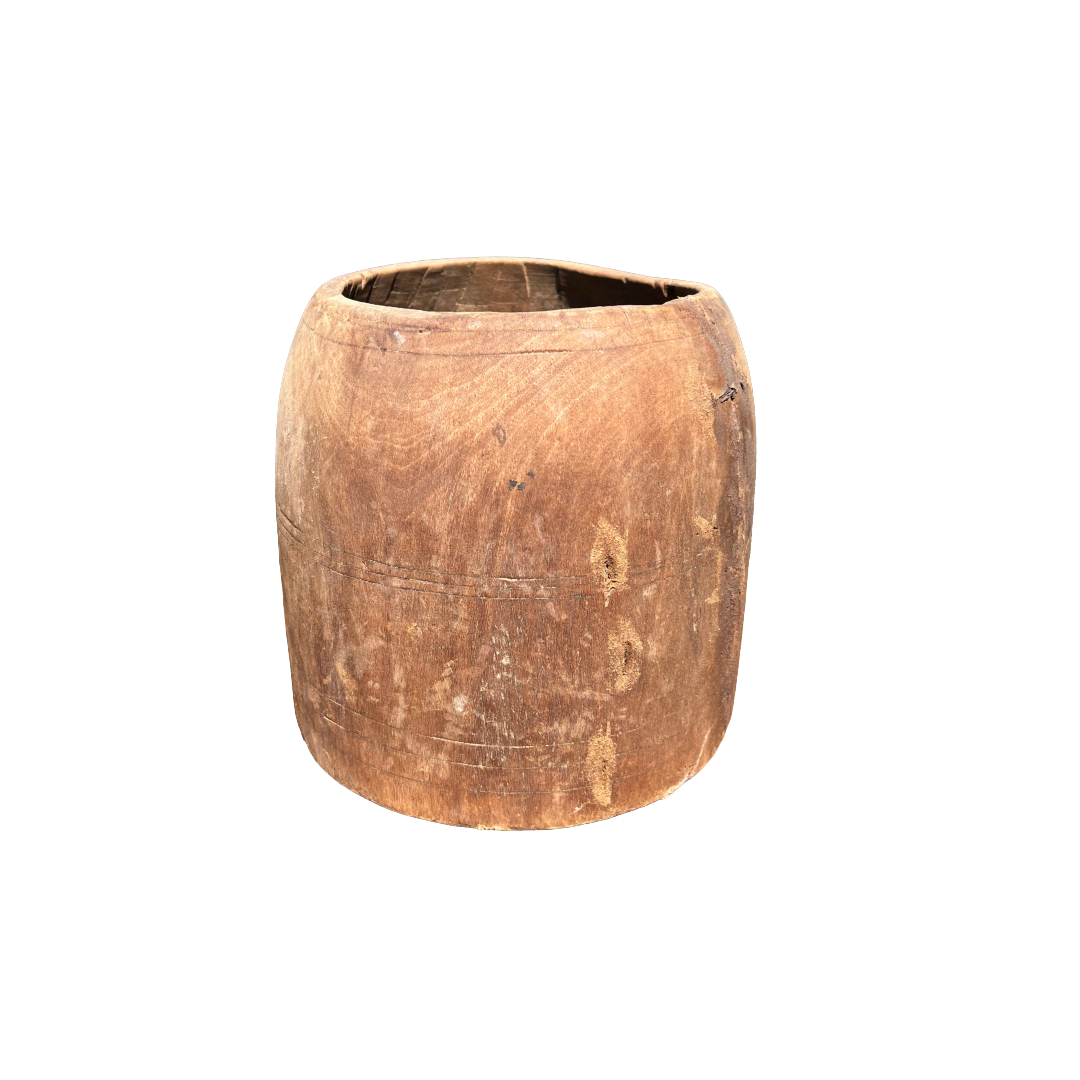 Oude houten pot uniek item