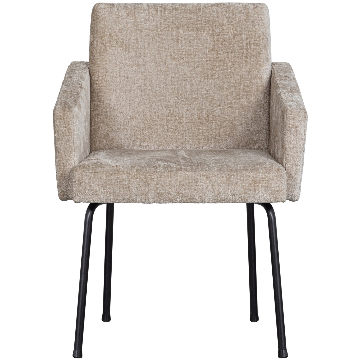 Mount eetkamerstoel met armleuning 3d chenille middenbruin