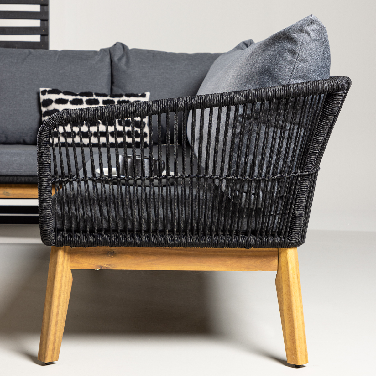 Tuin loungeset grijs Pam - met zitkussens