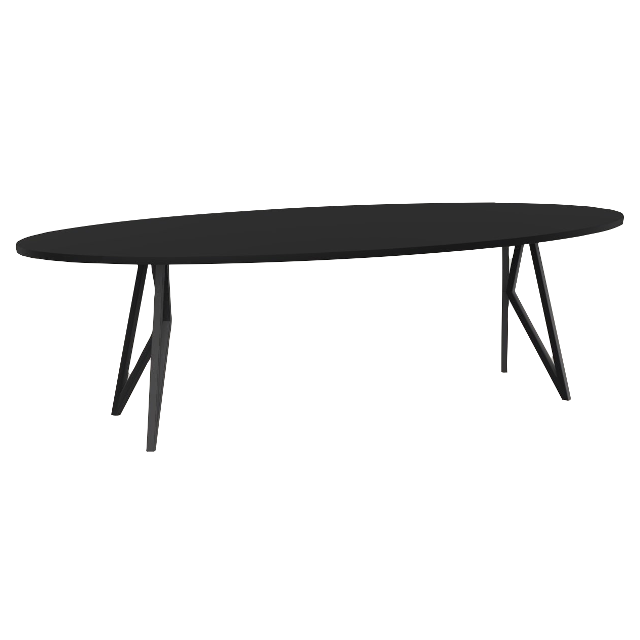 Studio HENK tafel Butterfly Ovaal - zwart frame, HPL Fenix nero ingo