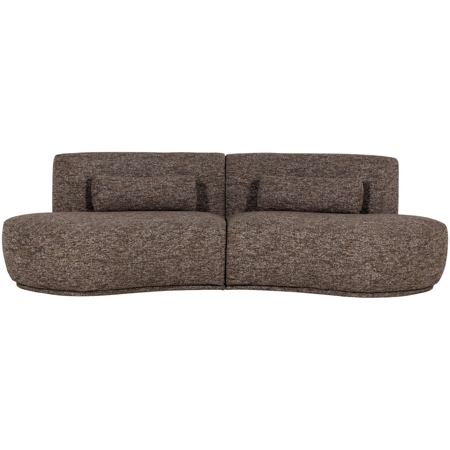 Batavier half ronde bank 4-zits velvet lichtbruin melange