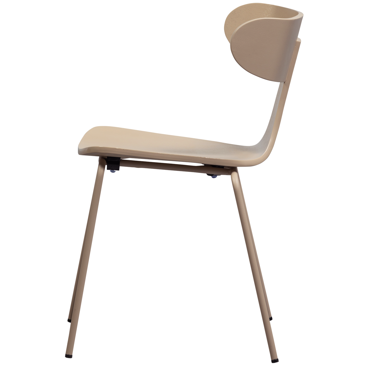 Form houten stoel met metalen poot naturel
