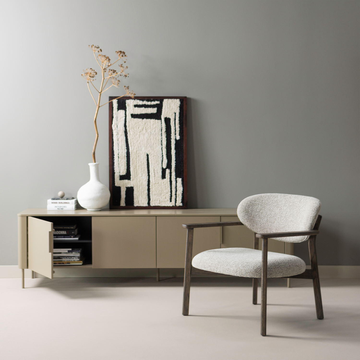 Gunnar tv meubel 200 cm grenen matzwart [fsc]