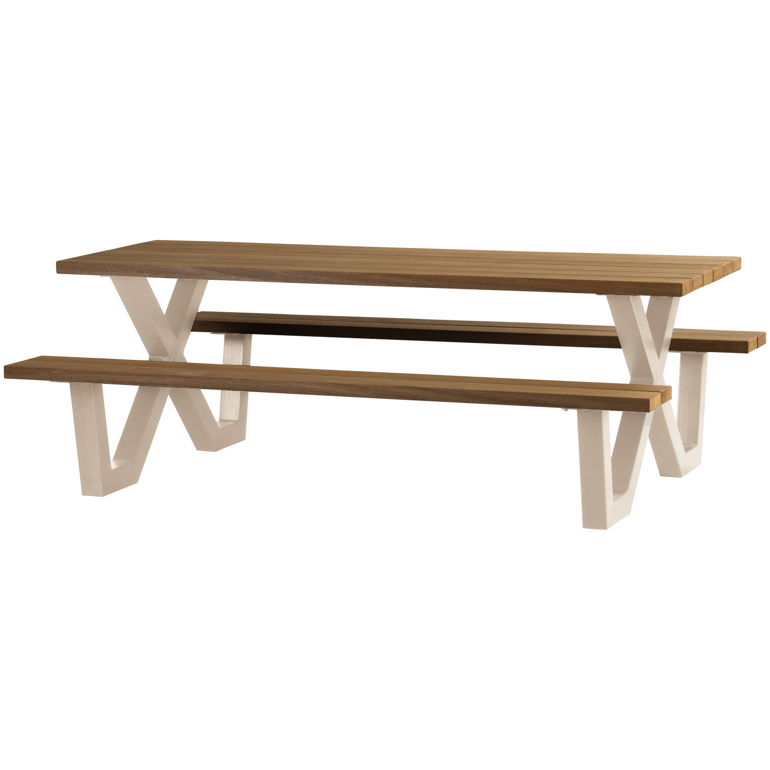 Tablo tuin picknicktafel ayous zand x-poot metaal [fsc]