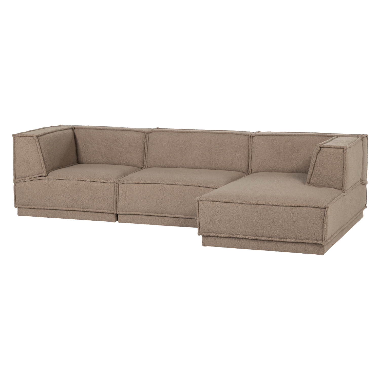 Manu chaise longue bank rechts velvet bruin [fsc]